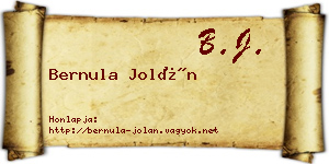 Bernula Jolán névjegykártya