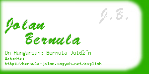 jolan bernula business card